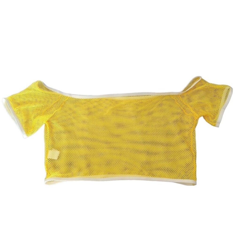Yellow Fishnet Crop Top